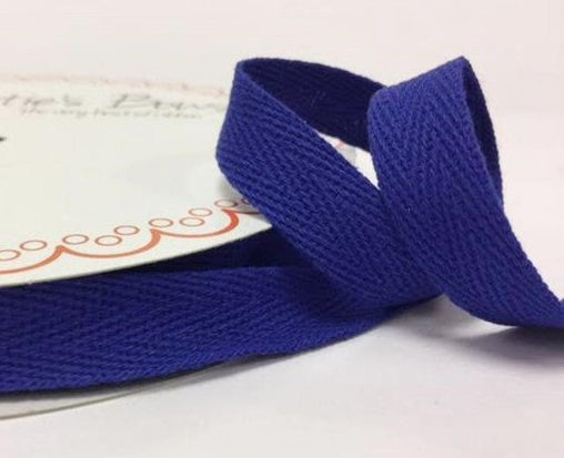 2 metres Royal Blue 15mm Cotton Herringbone Tape Webbing Ribbon Craft Sewing