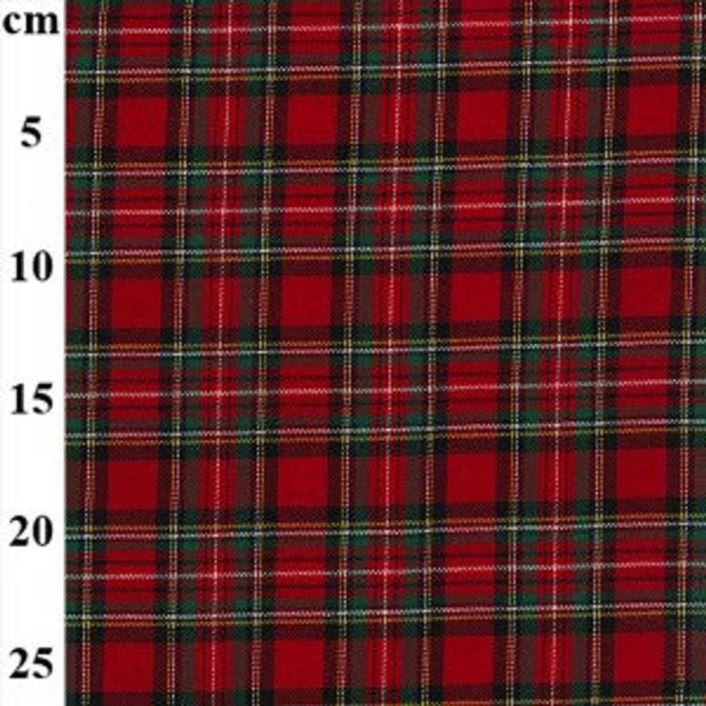 Brushed Red Tartan Checks Fabric 100% Cotton - Half a metre - 150cm/60" wide Soft to Touch Green/Black/White