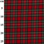 Brushed Red Tartan Checks Fabric 100% Cotton - Half a metre - 150cm/60" wide Soft to Touch Green/Black/White