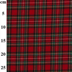 Brushed Red Tartan Checks Fabric 100% Cotton - Half a metre - 150cm/60