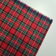 Brushed Red Tartan Checks Fabric 100% Cotton - Half a metre - 150cm/60