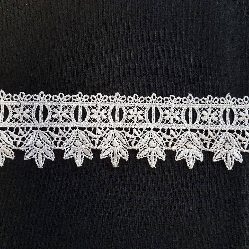 2"/50mm Cream Flowers Floral Excellent Quality Delicate Intricate Guipure Lace Trimming Ribbon - by the metre - Tailortime