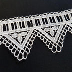 2.75"/72mm Cream Scallop Drop ZigZag Excellent Quality Delicate Intricate Guipure Lace Trimming Ribbon - by the metre - Tailortime
