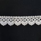 2.25"/35mm Cream Swirls Scalloped Anqitue Excellent Quality Delicate Intricate Guipure Lace Trimming Ribbon - by the metre