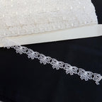 5/8"/17mm White Small Bows Gift Cute Excellent Quality Delicate Intricate Guipure Lace Trimming Ribbon - by the metre