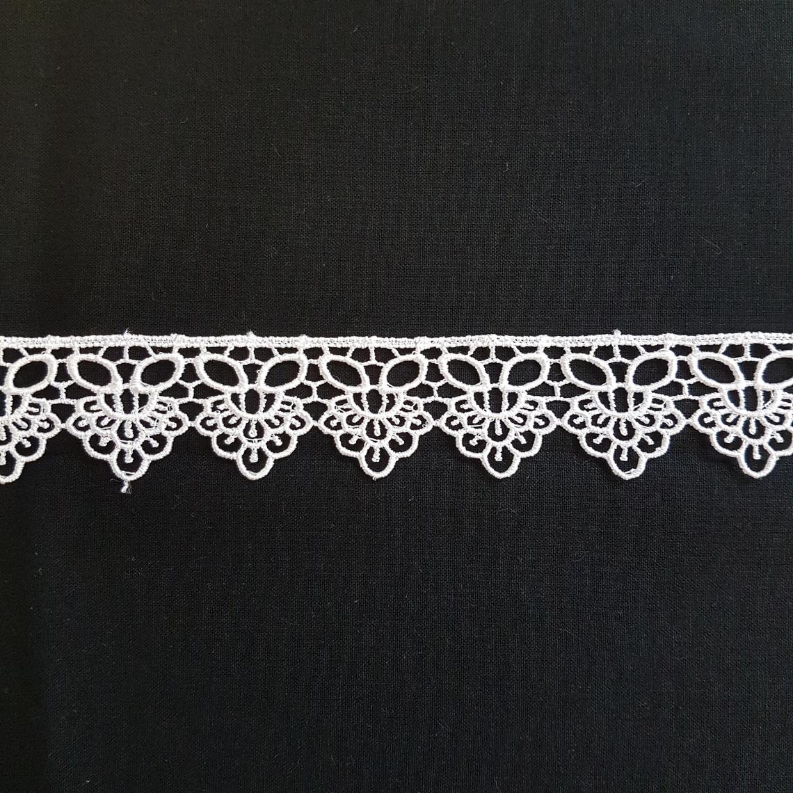 2.25"/30mm White Floral Scalloped Excellent Quality Delicate Intricate Guipure Lace Trimming Clothes Craft - by the metre