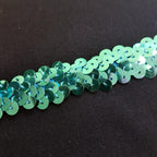 0.75"/20mm Sea Green Sequins Shiny Stretchy Excellent Quality Trimming Clothes Craft Costumes Bling- by the metre