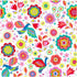 11055 COLOURFUL RETRO FLOWERS BIRDS