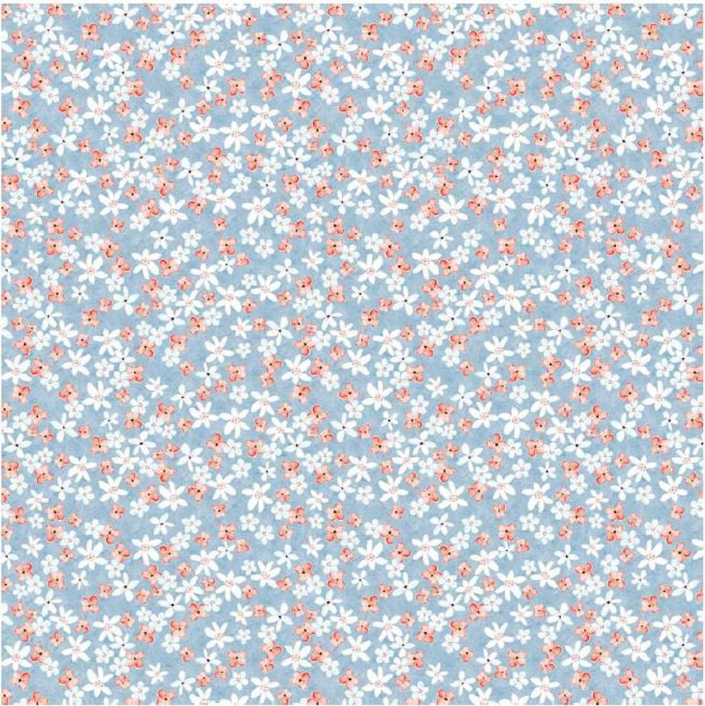 Pastel Petit Flowers Peach Blue Blender Excellent Quality 100% Cotton Fabric Craft Sewing Clothes Home Decor 60" Wide Per Large Fat Quarter