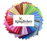 Kingfisher Plain Solid Blender Quilting 100% Cotton Fabric Sewing Clothes Quilts Fat Quarter Half Metre or Metre