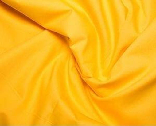 Excellent Quality Plain Yellow Bright Sunshine 100% Cotton Poplin Fabric 121gsm Sewing Quilting Clothes Craft Home Decor