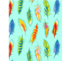 Boho Boutique Feathers Bright Aqua Falling Gypsy Fat Quarter Cotton Fabric by Michael Miller (UK)