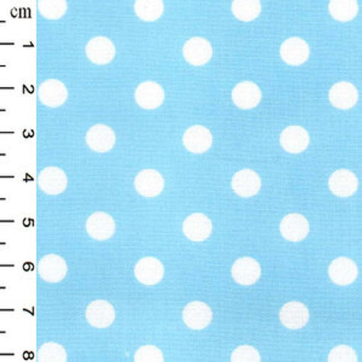 Excellent Quality Sky Blue 7mm Spotty Medium Polka Dot 100% Cotton Poplin Fabric 130gsm Sewing Quilting Craft Home Decor
