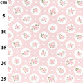 Pretty Pink Flowers and Hearts Design Circle Roses Love Valentines 100% Cotton Poplin Fabric 130gsm Sewing Quilting Craft Home Decor