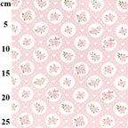 Pretty Pink Flowers and Hearts Design Circle Roses Love Valentines 100% Cotton Poplin Fabric 130gsm Sewing Quilting Craft Home Decor