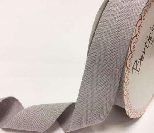 2 metres Silver Grey 40mm Cotton Herringbone Tape Webbing Ribbon Craft Sewing