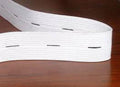 Prym White Elasticated Tape Buttonhole Ribbon - 18mm Button Smooth Elastic Band Children's Clothes/Duvets/Toys/Dresses - by half a metre