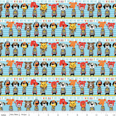 Cops and Robbers Dogs Who Did it Not Me Funny Cartoon Animals Fat Quarter 100% Cotton Fabric by Riley Blake (UK)
