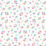 Pink, Purple & Blue Petit Flowers Novelty Excellent Quality 100% Cotton Fabric Craft Sewing Clothes Home Decor Wide Per Large Fat Quarter