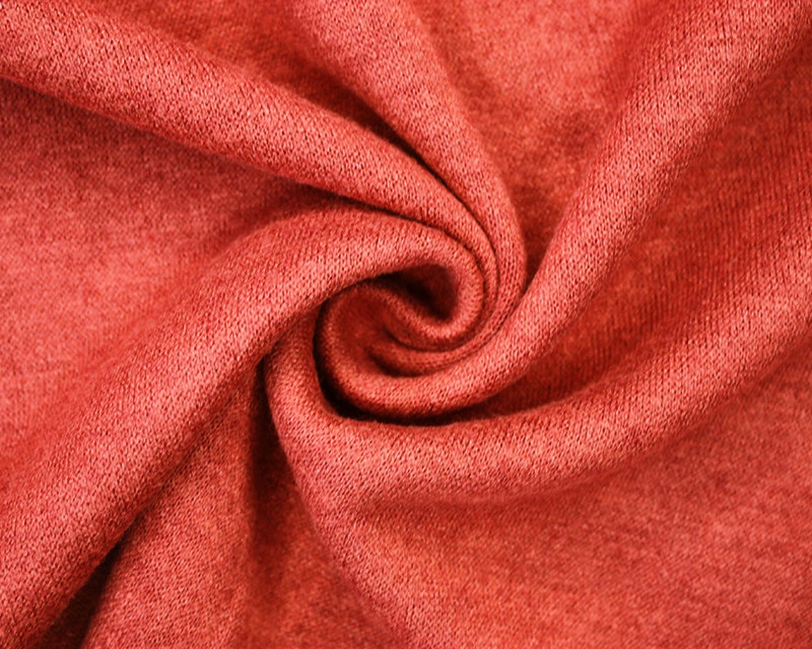 Melange Knit Winter Jersey Rust Orange Designs Jersey Dress Dresses Stretch Fabric Soft & Luxurious 156cm (60") - Half a Metre