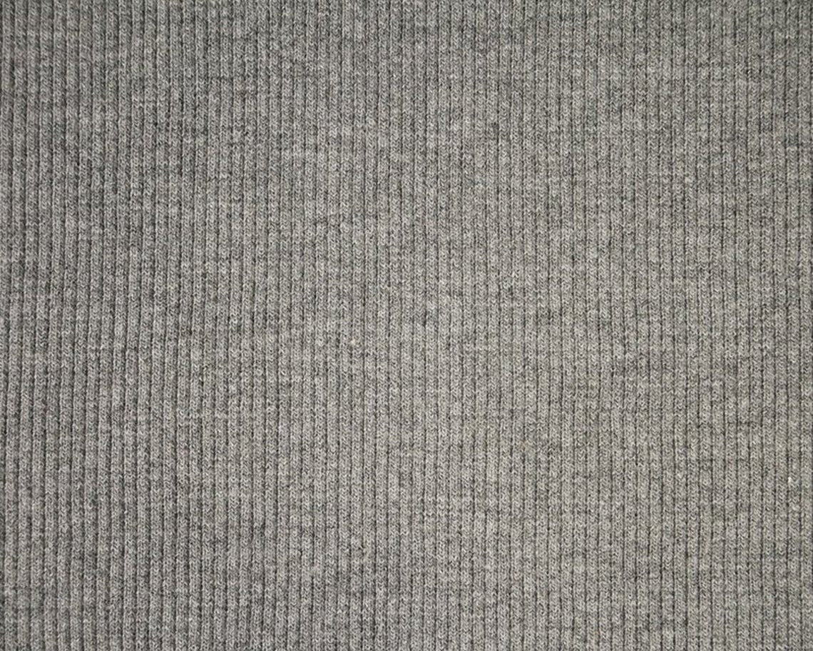 Ribbing Grey Jersey Dress Dresses Tubular Rib Stretch Fabric Soft & Luxurious Cotton 27cm - Half a Metre - Cuffs Neckbands Waistbands