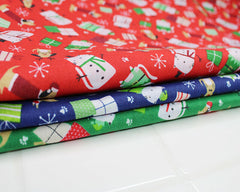 Sally Christmas Cats Green Navy Red Designs Christmas Fabric Polycotton : Half Meter