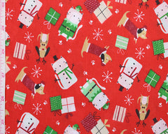 Sally Christmas Cats Green Navy Red Designs Christmas Fabric Polycotton : Half Meter