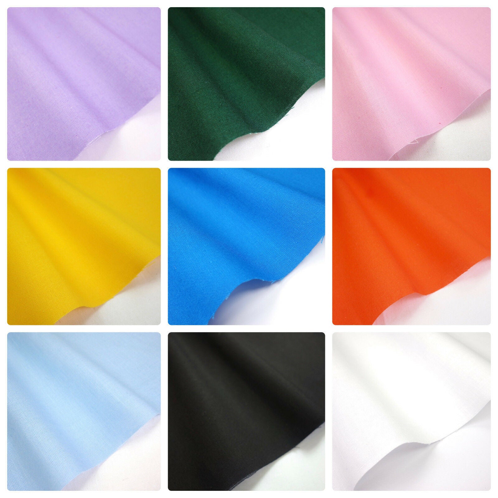 100% COTTON QUALITY PLAIN FABRIC MATERIAL 147CM 58" WIDE CRAFT INTERIOR SALE FAT QUARTER METRE HALF-METRE SAMPLE