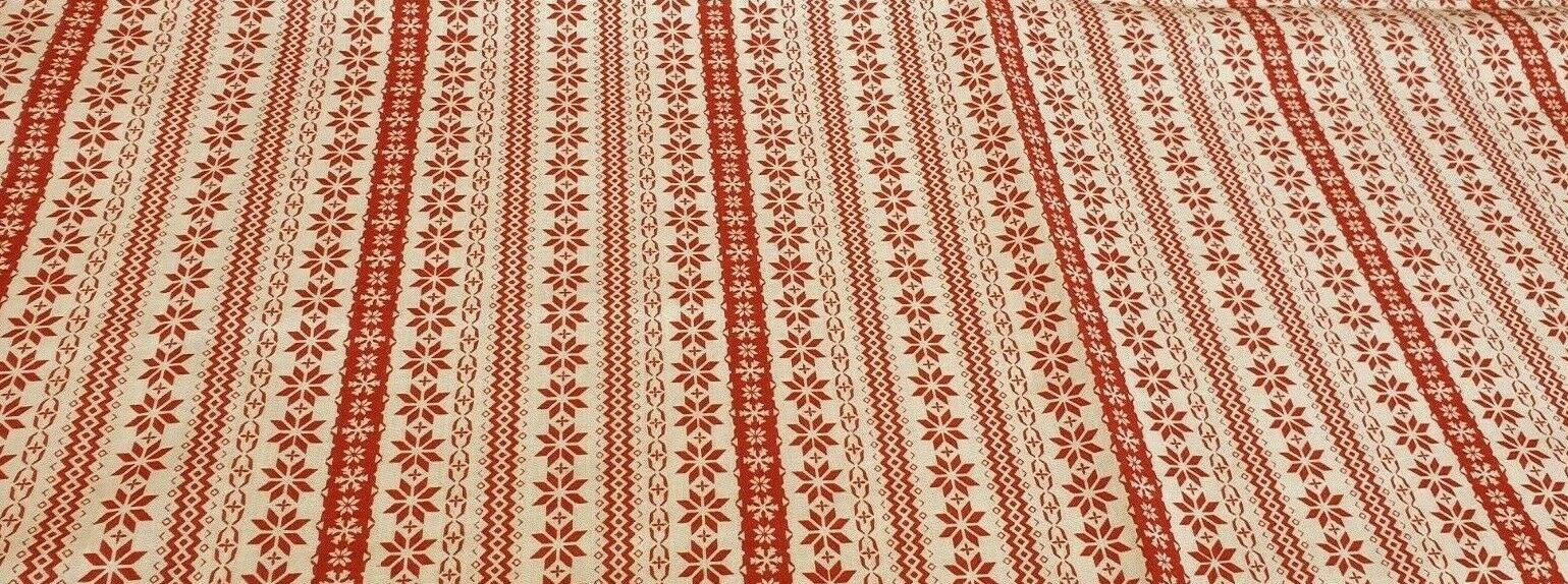 Scandinavian Border 2 : Christmas Designs Fabric Polycotton : Half Meter