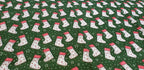 Green Christmas Star Stockings : Christmas Designs Fabric Polycotton : Half Meter