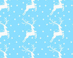 Reindeer Stars Blue White Red Designs Christmas Fabric Polycotton : Half Meter