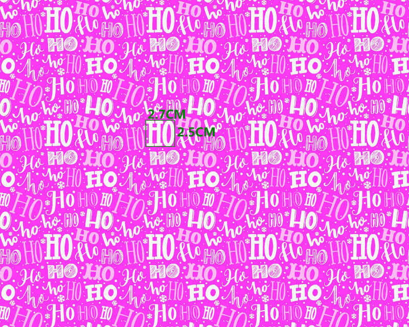 Festive Ho Ho Sage Pink Red Designs Christmas Fabric Polycotton : Half Meter