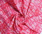 Festive Ho Ho Sage Pink Red Designs Christmas Fabric Polycotton : Half Meter - Tailortime