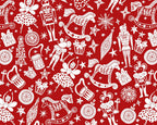 Cracking Christmas Blue Red Green Designs Fabric Polycotton : Half Meter