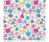 Colourful Doodle Flowers Ballerina Cotton Fabric
